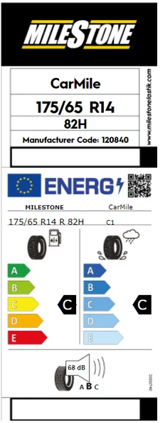 Milestone 175/65 R14 82H Carmile Yaz Lastiği 2025 Üretim - 2