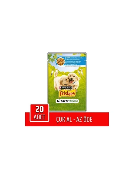 Friskies JuniorTavuklu Ve Havuçlu Yav. Köpek 100 g*20 Adet