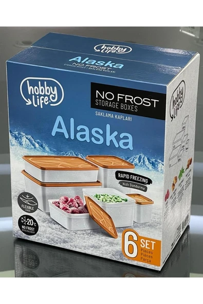 HOBBY LİFE Alaska Derindondurcu Saklama Kabı 6'lı Set Turuncu