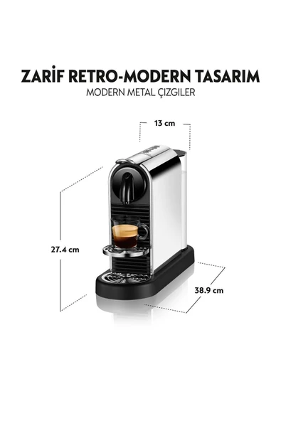 Nespresso D140 Citiz Platinum,paslanmaz Çelik Kapsüllü Kahve Makinesi - 3