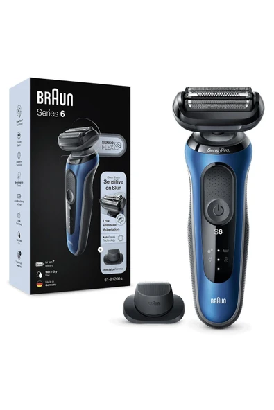 Braun Yeni Seri 6 B1200s Kablosuz Tıraş Makinesi, Autosense, Sensoflex, Easyclick, Islak & Kuru - 6