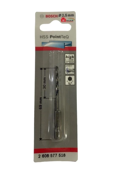 Bosch Pointteq Altıgen Şaftlı Hss Matkap Ucu 2,5 mm - 2