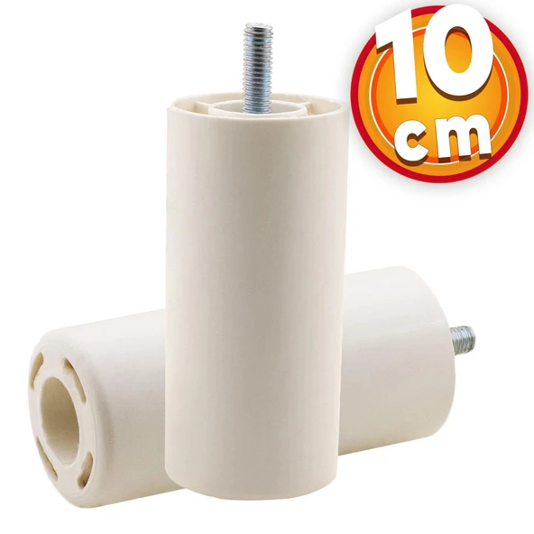 Mobilya Kanepe Sehpa TV Ünitesi Koltuk İnce Diş Orta Destek Ayağı 10 cm Beyaz Baza Ayak 4 Adet - Resim 5