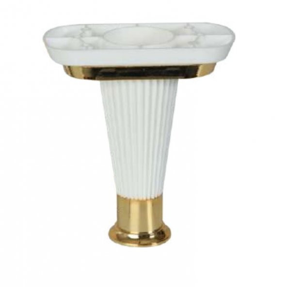 AKÇA 15CM ÇiZGİLİ BEYAZ ALTIN PLASTİK AYAK - 1