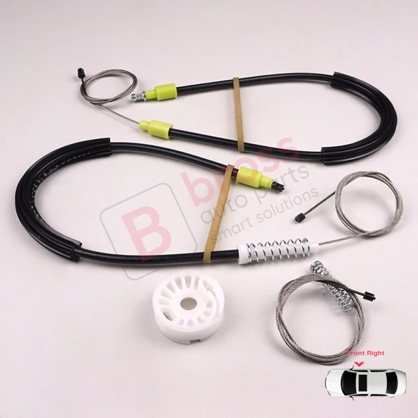 BMW 3 Serisi E90 E91 2004-2012 4/5 Kapı 51337140588 İçin Elektrikli Ön Sağ Cam Kriko Tamir Seti - Resim 3