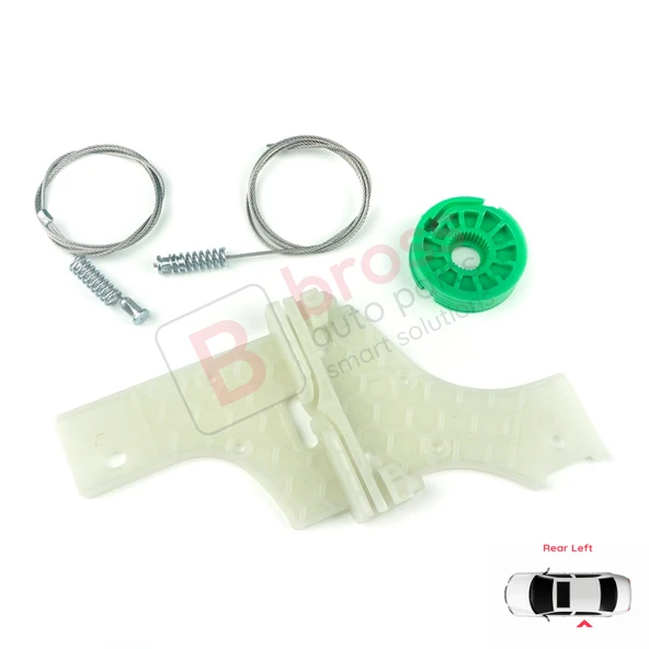 Peugeot 508 MK1 W23 8D 8E 2010-2018 4/5 Kapı 9223H6 İçin Elektrikli Arka Sol Cam Kriko Tamir Seti ürün görseli 1