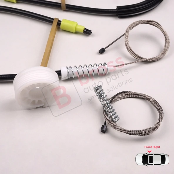 BMW 3 Serisi E90 E91 2004-2012 4/5 Kapı 51337140588 İçin Elektrikli Ön Sağ Cam Kriko Tamir Seti - Resim 5