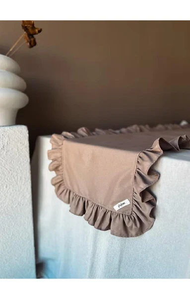 Sienna Kahve Fırfırlı Runner 40*120 cm