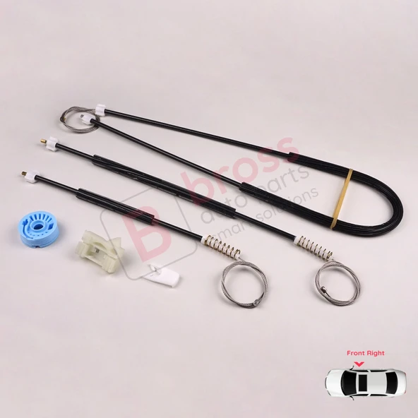 Peugeot 307 3B 2003-2009 Cabriolet Convertible 9222V9 İçin Elektrikli Ön Sağ Cam Kriko Tamir Seti - Resim 3