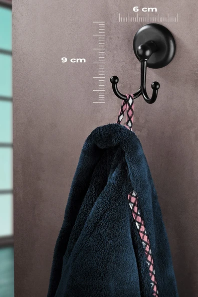 3SAS Bornoz Havlu Askılğı Çatallı Askılık SİYAH S-112 - 2