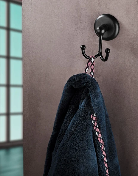 3SAS Bornoz Havlu Askılğı Çatallı Askılık SİYAH S-112