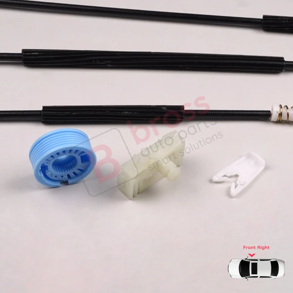 Peugeot 307 3B 2003-2009 Cabriolet Convertible 9222V9 İçin Elektrikli Ön Sağ Cam Kriko Tamir Seti - Resim 5