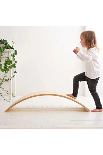 Galery Wood Denge Tahtası, Balance Board, Doğal Ahşap Çocuk Oyuncak, Spor Ekipmanı, Eğitici Oyuncak - 5