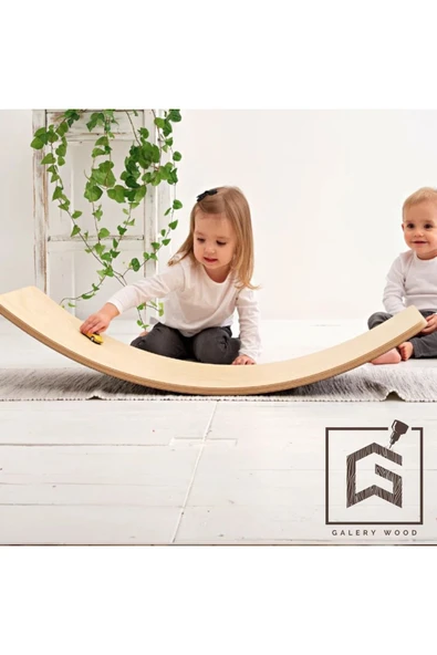 Galery Wood Denge Tahtası, Balance Board, Doğal Ahşap Çocuk Oyuncak, Spor Ekipmanı, Eğitici Oyuncak - 6