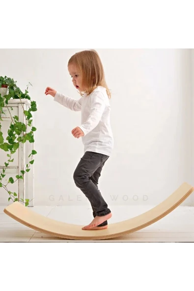 Galery Wood Denge Tahtası, Balance Board, Doğal Ahşap Çocuk Oyuncak, Spor Ekipmanı, Eğitici Oyuncak