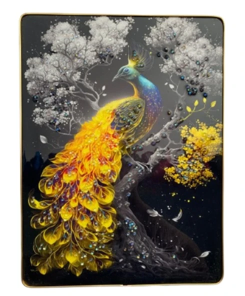 Duvar Tablo 30X40Cm Tavuskuşu 3 Boyutlu