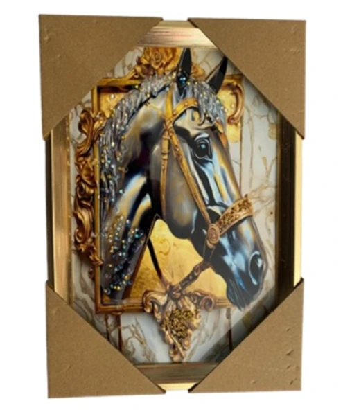 Duvar Tablo 22X32 Cm At Kafası 3 Boyutlu M4440-1