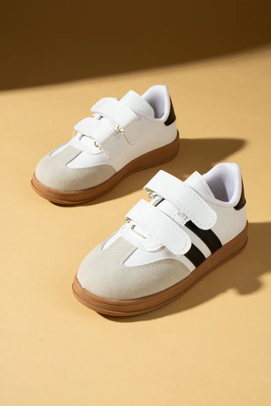 Pembe Potin Rahat Taban Cırtlı Çocuk Sneaker 001-7000-25Siyah