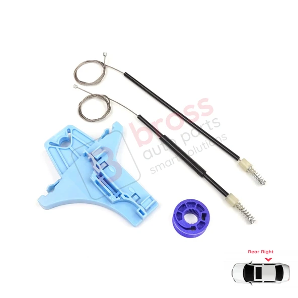 VW Polo Vento MK5 6R 6C  2009-2022 4/5 Kapı 6R4839462 İçin Elektrikli Arka Sağ Cam Kriko Tamir Seti