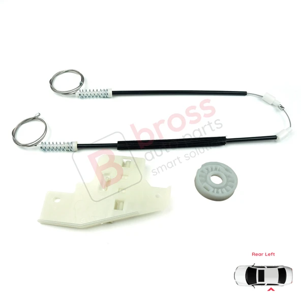 Peugeot 407 6E 6D 2004-2011 4/5 Kapı 9644893780 İçin Elektrikli Arka Sol Cam Kriko Tamir Seti - Resim 2