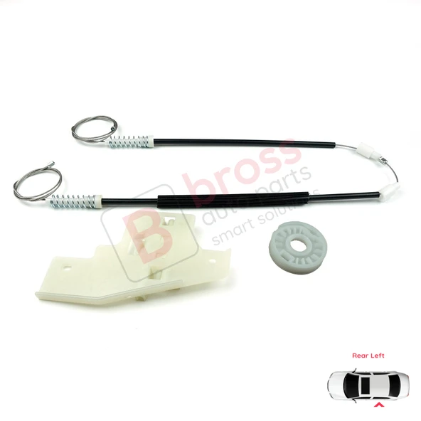 Peugeot 407 6E 6D 2004-2011 4/5 Kapı 9644893780 İçin Elektrikli Arka Sol Cam Kriko Tamir Seti - Resim 3