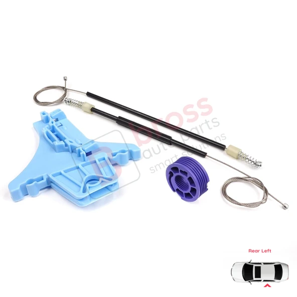 VW Polo Vento MK5 6R 6C 61 2009-2022 4/5 Kapı 6R4839461 İçin Elektrikli Arka Sol Cam Kriko Tamir Seti - Resim 5