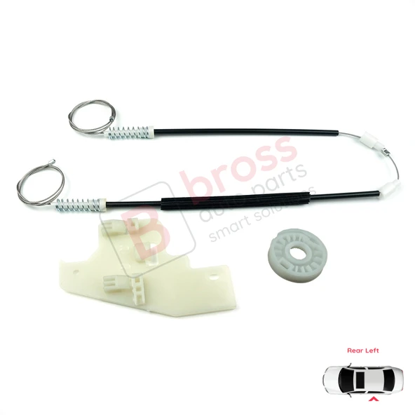 Peugeot 407 6E 6D 2004-2011 4/5 Kapı 9644893780 İçin Elektrikli Arka Sol Cam Kriko Tamir Seti ürün görseli 1