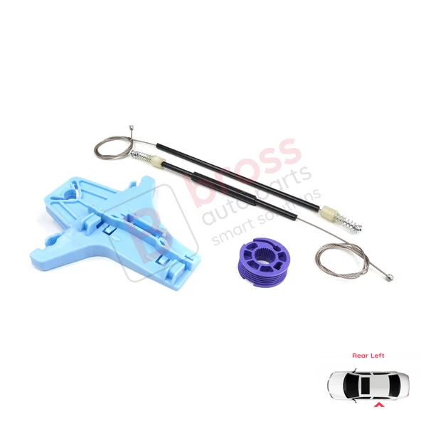 VW Polo Vento MK5 6R 6C 61 2009-2022 4/5 Kapı 6R4839461 İçin Elektrikli Arka Sol Cam Kriko Tamir Seti - Resim 3