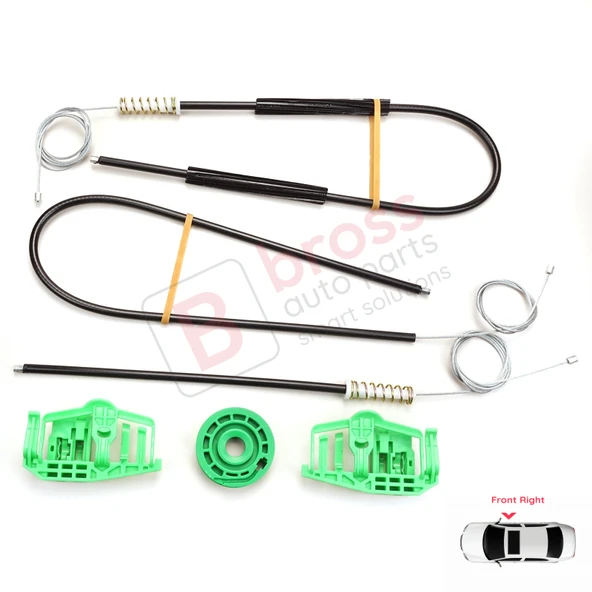 BMW 3 Serisi E46 Compact 2001-2005 2/3 Kapı 51338251352 İçin Elektrikli Sağ Cam Kriko Tamir Seti