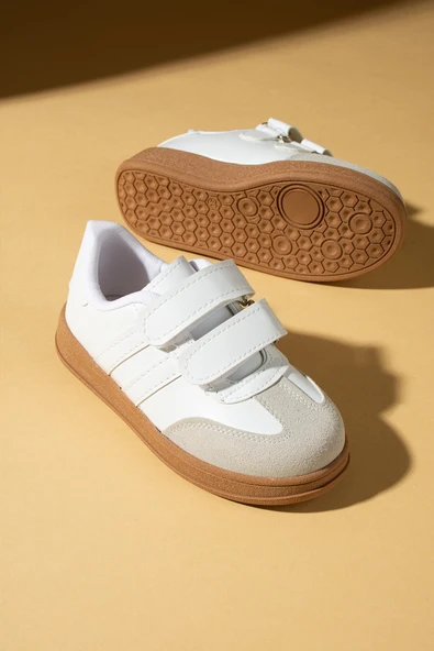 Pembe Potin Rahat Taban Cırtlı Çocuk Sneaker 001-7000-25