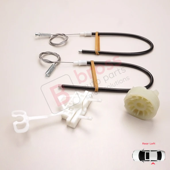 Fiat Abarth Punto Grande Evo MK3 199 2005-2024 İçin Elektrikli Arka Sol Kapı Cam Kriko Tamir Seti - Resim 4