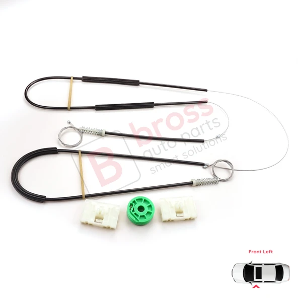 Audi A3 S3 MK1 8L1 1996-2003 2/3 Kapı Hatchback Coupe 8L3837461 İçin Sol Kapı Cam Kriko Tamir Seti ürün görseli 1