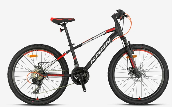 KRON XC 75 24 JANT 21 VİTES MEKANİK DİSK FREN FULL SHIMANO-MAT SİYAH/GRİ-KIRMIZI (KRN25-043) ürün görseli 1