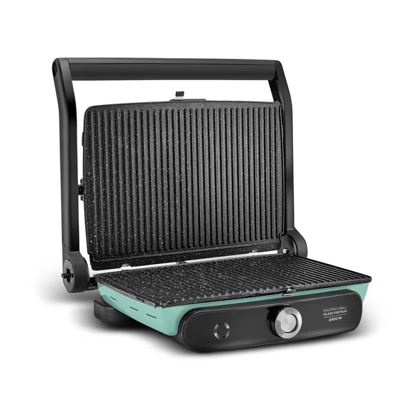 Karaca Gastro Grill Glass Premium 2400W Döküm Tost ve Izgara Makinesi Blue Mist 6 Dilim Kapasiteli - 9