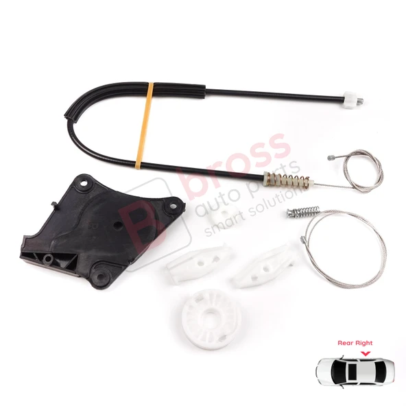 VW New Beetle Cabrio Convertible 2003-2010 1Y0898292 İçin Elektrikli Arka Sağ Cam Kriko Tamir Seti - Resim 2