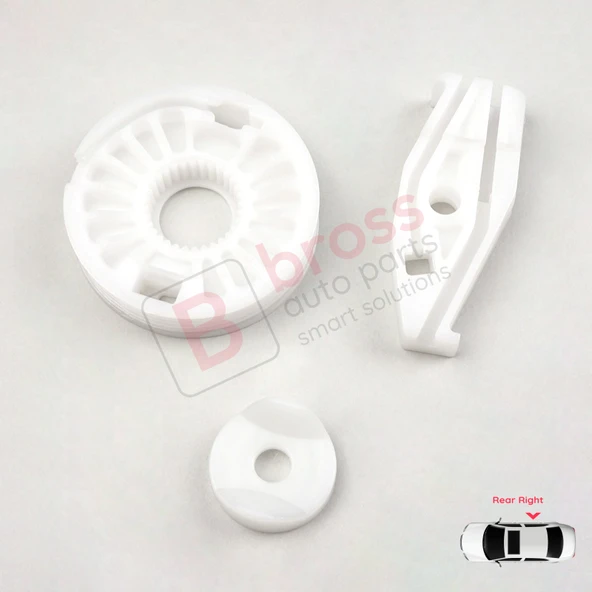 VW New Beetle Cabriolet İçin Sağ Arka Cam Kriko Tamir Seti ürün görseli 1