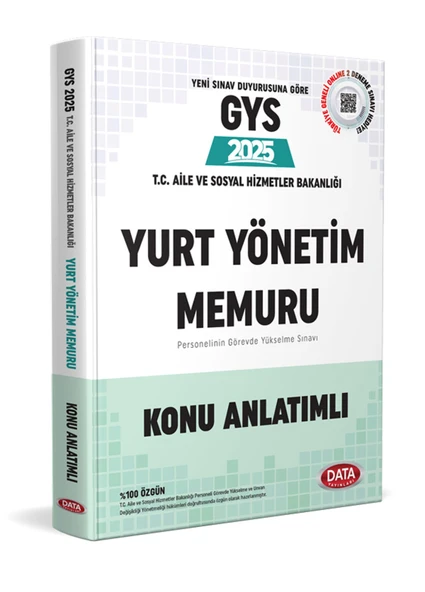 2025 T.C. Aile ve Sosyal Hizmetler Bakanlığı Yurt Yönetim Memuru GYS Konu Anlatımlı Data Yayınları