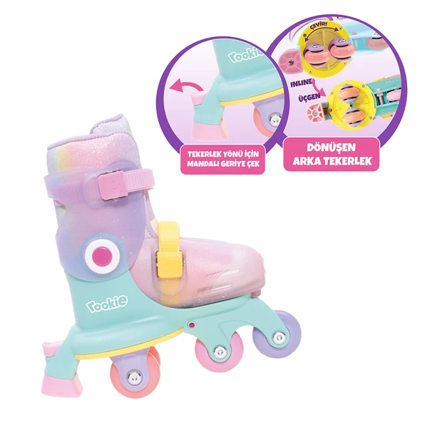 Rookie Ayarlanabilir Dönüşen Tekerlekli 2 In 1 Twisty Paten Pembe