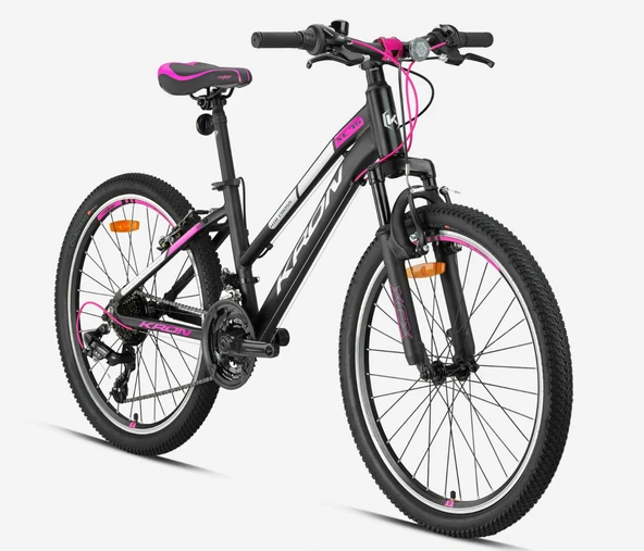 KRON XC 75 LADY 24 JANT 21 VİTES V FREN FULL SHIMANO SİSTEM MAT SİYAH-GRİ/PEMBE )KRN25-041) - 2