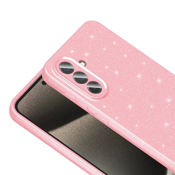 Galaxy A56 Kılıf Kamera Korumalı Simli Lüks Redclick Koton Kapak - Resim 3