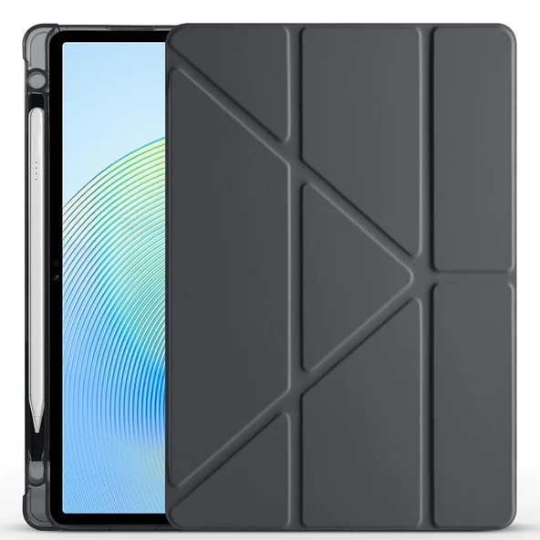 Honor Pad X8A Kılıf Zore Tri Folding Kalem Bölmeli Standlı Kılıf - Resim 3