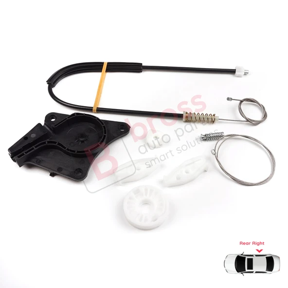 VW New Beetle Cabrio Convertible 2003-2010 1Y0898292 İçin Elektrikli Arka Sağ Cam Kriko Tamir Seti - Resim 3