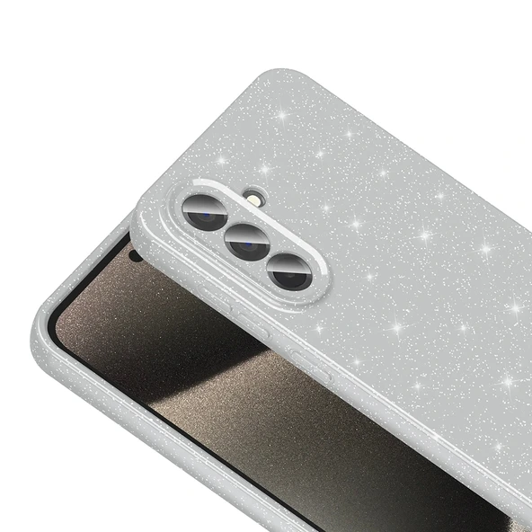 Galaxy A56 Kılıf Kamera Korumalı Simli Lüks Redclick Koton Kapak - Resim 7