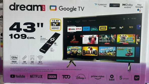 DREAMSTAR 43'' 109CM FULL HD SMART GOOGLE TV UYDULU LED TV