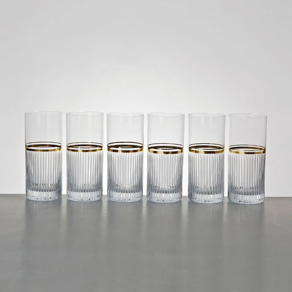 GÜRAL PORSELEN  Elite 6 Parça Limonata Bardağı Platin ürün görseli 1