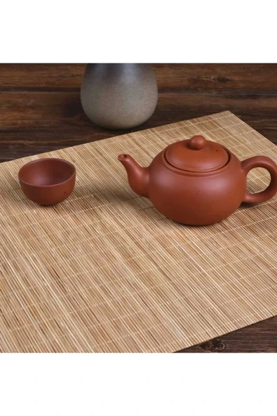 Tilbe Home Bambu Hasır Banyo Matı Kaydırmaz Çamaşır Makine Örtüsü Mutfak Naturel Bulaşık Matı Su Geçirmez - 5