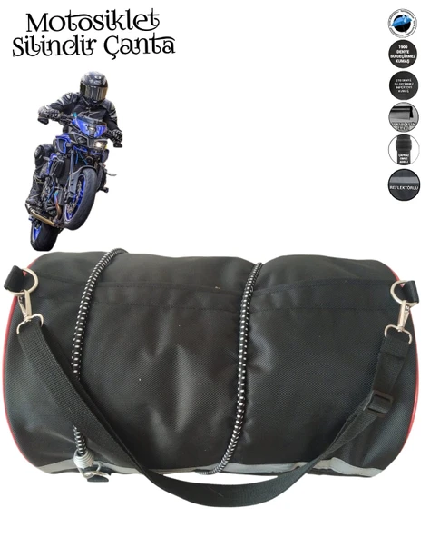 sevbags motosiklet silindir çanta gergi lastikli 30xx40