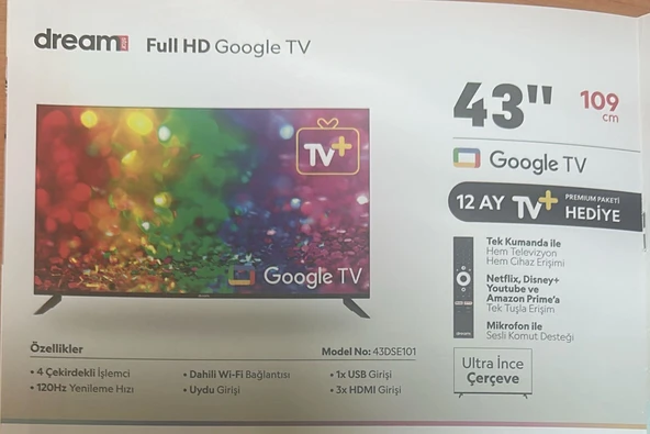DREAMSTAR 43'' 109CM FULL HD SMART GOOGLE TV UYDULU LED TV - 2