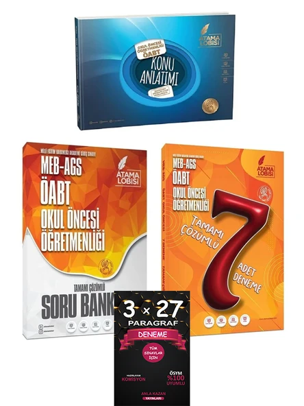 Atama Lobisi + Anla Kazan ÖABT MEB-AGS Okul Öncesi Öğretmenliği Konu + Soru + 7 Deneme 4 lü Set - 2