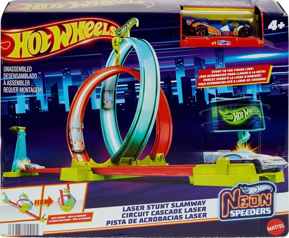 Hot Wheels Neon Yarışlar Çifte Çemberde Yarış Seti HPC05